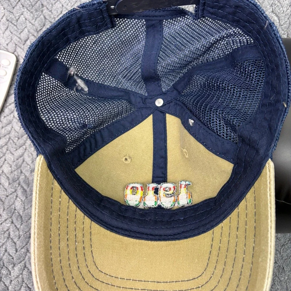 Saint Louis Zoo 1910 Trucker Hat Tan Navy Blue Mesh Snapback Cap